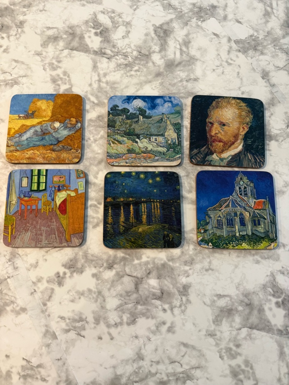 Van Gogh Art Coasters Set - Colorful Printed Square Coasters